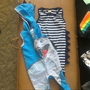 Two 18 month dinosaur onesies